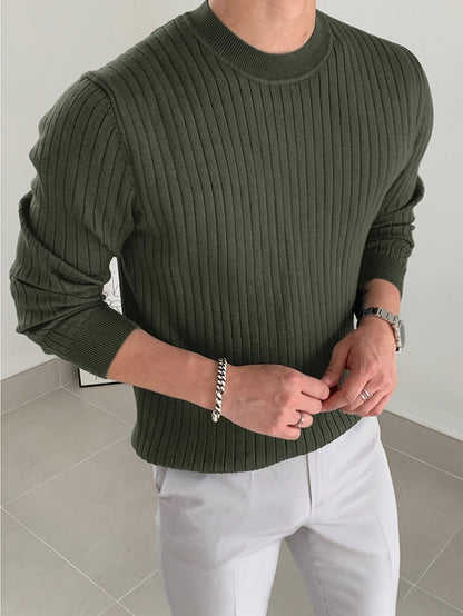 Regular Fit Ribbed Pullover Tops