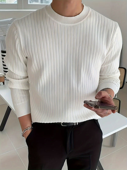 Regular Fit Ribbed Pullover Tops